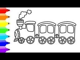 How To Draw A Train Coloring Pages Toy Train Step By Step For Kids Ilove Draw Youtube