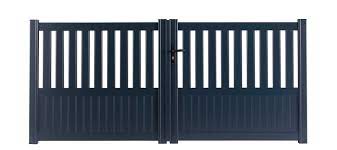 Portail battant 4m leroy merlin. Portail Battant Aluminium Penmarch Gris Zinc Naterial L 349 X H 135 Cm Leroy Merlin