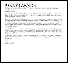 The cover letter is your opportunity to sell yourself to the decision maker a. Vet Tech Cover Letter Sample Cover Letter Templates Examples