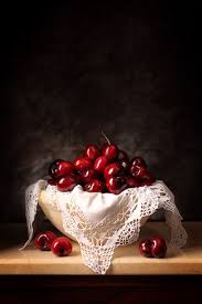 Still Life On Cherries And Lace Edging Art Print Still Life Painting Still Life Art Still Life