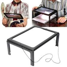 Newly Fashion Full Page Magnifier With Led Light Holder Magnifying Glass Book Reading Aid Lens Glass Book Magnifying Glass Led Lights