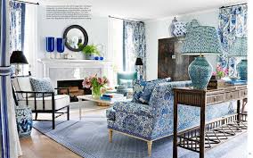 House beautiful living room photos. Color Outside The Lines Mark D Sikes Beverly Hills Before And After Blue And White Living Room French Country Living Room Country Living Room
