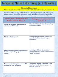 Martin luther king and malcolm x wanted the best for black lives. Martin Luther King Jr V Malcolm X Comparison Activity Distance Learning