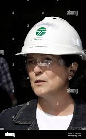 Washington state Secretary of Transportation Paula Hammond is shown,  Monday, April 19, 2010, at Todd Shipyards in Seattle, where a new  Washington ferry is being built. (AP Photo/Ted S. Warren Stock Photo -