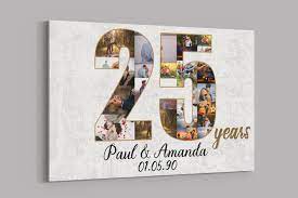 These would be a huge present intended for a 25th anniversary particularly if their pages are not empty. 25th Anniversary Gifts Custom Collage Photo Canvas Etsy