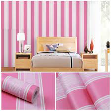 Paduan pink dengan putih di kamar tidur (sumber: Wallpaper Dinding Kamar Tidur Pink Putih Garis Salur Walpaper Stiker Dekorasi Rumah Ruang Tamu Dapur Shopee Indonesia