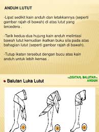1.balutan anduh besar 2.balutan anduh kecil 3.balutan tiga segi 4.balutan mata selamat menonton. Presentation 1