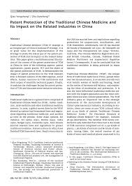 Can a naturopathic doctor use acupuncture in canada? Pdf Patent Protection Of The Traditional Chinese Medicine And Its Impact On The Related Industries In China