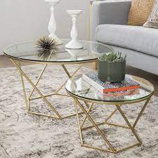 Check spelling or type a new query. Gold Glass Coffee Tables Set Of 2 Foster Furniture123