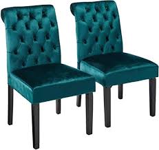 Chic Christopher Knight Home Deanna Tufted Teal Velvet Dining Chair With Roll Top Set Of 2 Top Rated Fu In 2020 Dining Chairs Teal Dining Chairs Velvet Dining Chairs