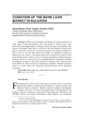 Only available for employee of selected government agencies with this personal loan offers a competitive interest rates which will depends very much on tenure of the personal loan. Pdf Condition Of The Bank Loan Market In Bulgaria