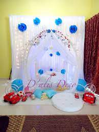 Semalam berlangsungnya majlis cukur jambul aqeef anaqi anak kepada pasangan amyra rosli dan amar baharin. Pelamin Buaian Berendoi Simple Deco For Baby Boy Bayi Dekorasi