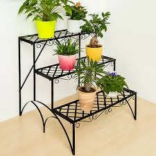 Elevate your space with beautiful indoor plant stands. Black Kinzo 3 Tiered Plant Stand Indoor Outdoor Metal Plant Pot Stand Flower Display Shelf Holder With Classy Timeless Design Fahrschule Kursatvarol De