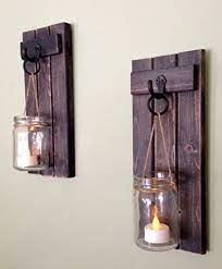 Shop our best selection of wall sconce candle holders to reflect your style and inspire your home. Buy Rustic Wall Decor Wall Sconce Rustic Wall Sconce Candle Holder Rustic Wooden Candle Holder Black Set Of Two 12x5 In Weathered Black Online In Kuwait B01jrhyspo