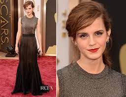 Actress emma watson attends the oscars. Emma Watson In Vera Wang Oscars 2014 Red Carpet Fashion Awards