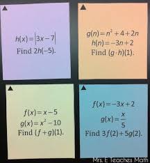 Function Operation And Composition Sum Em Activity Fun Activity Free Download Mrseteachesmath Blogspot Co Teaching Algebra Teaching Math School Algebra
