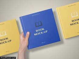 Download Hard Cover Square Book Mockup Set 2