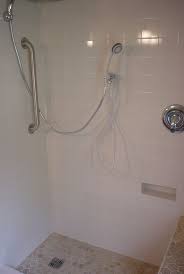 Client Wanted The Shower Head Placement To Remain In The Normal Spot With The Handheld Shower Head Placement Accessible Shower Wheelchair Accessible Shower