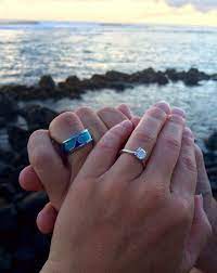 Blue Turquoise And Lapis Wave Titanium Ring Most Beautiful Engagement Rings Engagement Ring On Hand Beautiful Engagement Rings