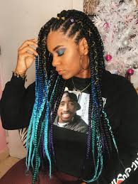 Black And Rainbow Box Braids Ocean Blue Box Braids Purple Braids Rainbow Hair Box Braids Blue Box Braids