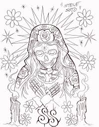 Download 264 santa muerte stock illustrations, vectors & clipart for free or amazingly low rates! Pin By Mary Joseph On Only Gods Can Judge Me Skull Coloring Pages Sketch Book Tattoo Sleeve Designs