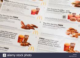 Ihr könnt euch die gutscheine ausdrucken und direkt in eurem restaurant sparen. Mcdonald S Gutscheine Fast Food Coupon Usa Stockfotografie Alamy