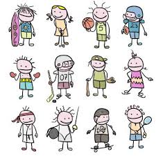 Stickfigure Children And Sports Stick Figures Sports Theme Classroom Kids Sports