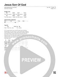 Jesus Son Of God Chord Chart Editable One Sonic Society