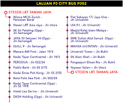 Perhentian bas yang tidak dapat dilalui: Pj City Bus Free Bus Services Petaling Jaya