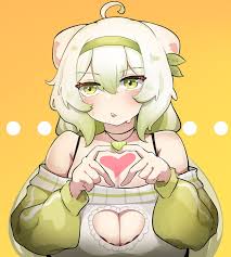 Rule 34 - Ahoge Animal Ears Blush Blush Boob Window Boobwindow Sweater  Breasts Clothed Female Female Female Ferret Ferret Girl Green Eyes Green  Hairband Green Highlights Green Tail Heart Heart Hands Huge