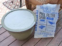 I Next Filled The Planter With Pool Filter Sand I Love Using Pool Filter Sand Because It Is Inexpens Ceramic Planters Large Ceramic Planters Beach Theme Decor