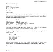 Surat lamaran kerja merupakan surat yang berfungsi untuk melamar suatu posisi pekerjaan kepada orang atau perusahaan. Contoh Surat Lamaran Kerja Di Pt Sebagai Karyawan Terlengkap