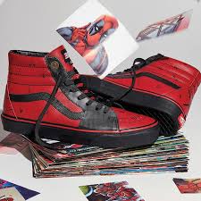 Vans Sk8 Hi Deadpool Costume Red Shoes Inspired Marvel Shoes Vans Marvel Sneakers