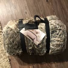 How do you make your outerwear more extra? Tahari Bedding Grey Tone King Size Faux Fur Blanket Throw Poshmark