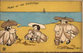 Fantasy Flower Babies #4 Home of the Sandman Eunice Eaton c1905 Postcard