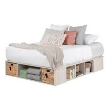 Buy top selling products like storkcraft kids marco island full captain's bed with trundle and drawers in espresso and mates full platform storage bed with 6 drawers in black. Queen Lilak Storage Bed With Baskets Winter Oak Rattan South Shore Platform Bed Platform Bed With Storage Storage Bed