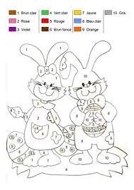 coloriage magique les lapins de paques lapin pomme