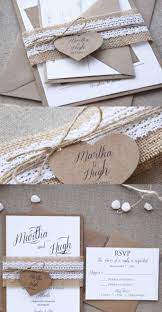 Rustic Lace Wedding Invites Handmade Wedding Invitations Burlap Wedding Invitations Rustic Invitations