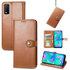 For vivo Y3s 2021 Solid Color Leather ...