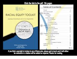 Racial Equity Toolkit Applying A Racial Equity Lens To Your Organization Link To The Pdf 104 P In 2020 How To Apply Equity Racial