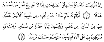 Al kahfi jika diartikan dalam bahasa indonesia berarti gua. Tafsir Ibnu Katsir Surah Al Kahfi Ayat 30 31 Alqur Anmulia