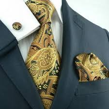Black And Gold Paisley Vest Brown Black And Gold Paisley Necktie Set Jpm651 Mens Silk Ties Necktie Set Silk Necktie Set