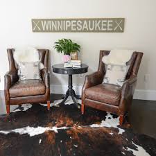 Modern Farmhouse Living Room With Faux Cowhide Rug Trendyrugs Rug Boholiving Cowhide Rug Living Room Modern Farm House Living Room Beach House Decor Bedroom