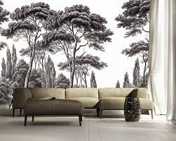Déco scandinave conseils pour adopter ce style. Papier Peint Pins Et Cypres Noir Et Blanc Ananbo Papier Peint Papier Peint Panoramique Peintures De Mur D Arbre