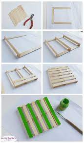 Diy Popsicle Stick Coasters Busy Moms Helper Popsicle Stick Coasters Diy Popsicle Stick Crafts Popsicle Stick Crafts For Adults