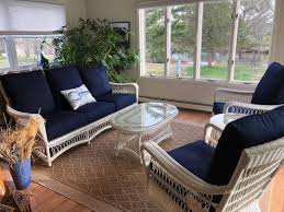 Find 1 listings related to the wickery in toms river on yp.com. White Wicker Sunroom Set With Navy Blue Cushions Blue Cushions Navy Blue Cushions Lloyd Flanders