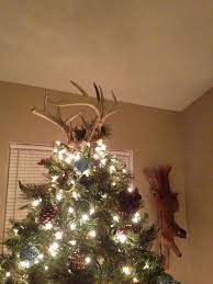 Deer Antlers As My Christmas Tree Topper Diy Christmas Tree Topper Christmas Tree Topper Rustic Antler Christmas Tree