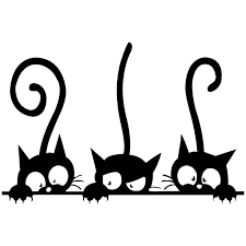 Decorative Decals Ebay Home Furniture Diy Gemischt Bild Peeking Cat Cat Wall Cat Art