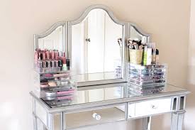 It is a fact that makeup vanity sets play an important role in every girl's beauty regimen. My Makeup Vanity And Makeup Storage Makeover Mirrored Vanity Kelsey Smith