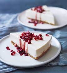 No-bake Greek Yogurt Cheesecake With Pomegranate Syrup Recipe Desserts Yogurt Recipes Greek Yogurt Cheesecake